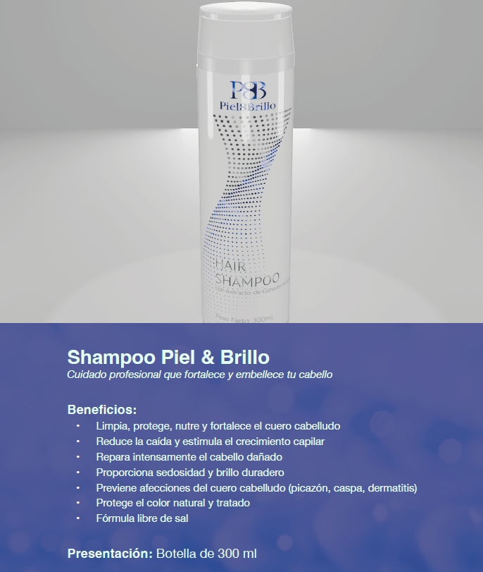 Shampoo Piel & Brillo con Ganoderma