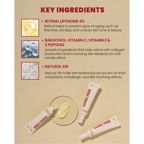 SEOUL 1988 Contorno de ojos : Retinal Liposome 4% + Fermented Bean -KSECRET - 30ml