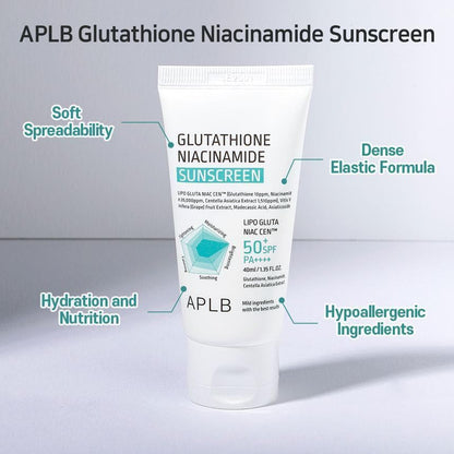 Protector solar APLB Glutathione Niacinamide Sunscreen SPF 50+ PA++++