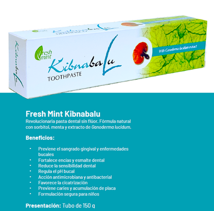 Pasta Dental Fresh Mint Kibnabalu con Ganoderma - Pioir