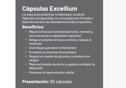 Cápsulas PIOIR Excellium con Ganoderma